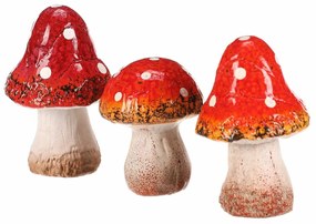 Decorațiuni de toamnă Set de ciuperci dinceramică, 3 bucăți