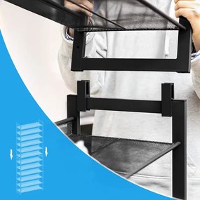 Suport Pentru Pantofi Cu 12 Niveluri, Rafturi Reglabile, Negru, 92.5 Cm