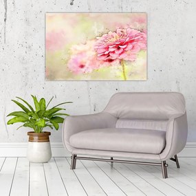 Tablou - Floare roz, aquarel (90x60 cm)