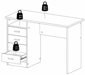 Birou Felix II, stejar sonoma