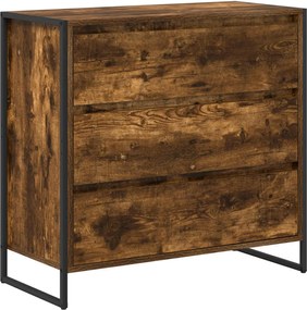 vidaXL Bufet cu sertar Stejar fumuriu 79 x 36 x 75.5 cm Lemn compozit