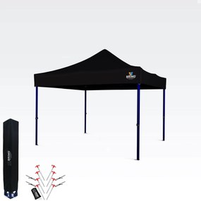 Cort tip foarfecă 3x3 m – Montare rapidă și protecție 100% pentru petreceri și evenimente - fara 3 pereti - Negru