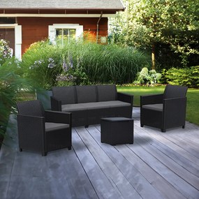 Set de mobilier de grădină Claire IV cu 5 locuri și masă de depozitare Vigo, grafit