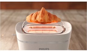 Toaster Philips HD2640/10 Conscious collection, 830 W, Pentru 2 felii, 8 niveluri de coacere, Tavă de firimituri, Dezghețare, Reîncălzire, Alb mat