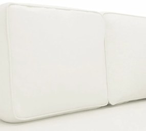 Canapea extensibila cu 2 locuri, crem, piele ecologica Crem