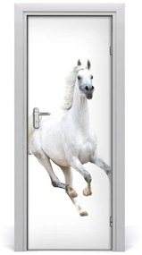 Autocolante pentru usi Adeziv autocolant alb ușă cal în galop