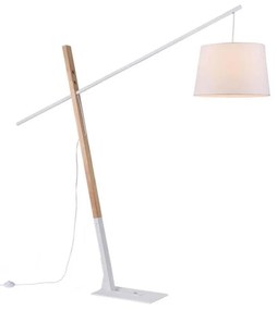 Lampadar CALI 1xE27/11W/230V alb/lemn Klausen 107014