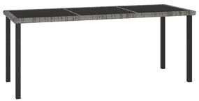 vidaXL Masă de grădină, gri, 180 x 70 x 73 cm, poliratan