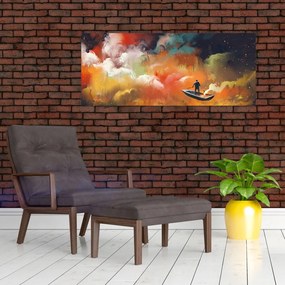Tablou - Om navigând prin spațiu (120x50 cm)
