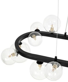 Lustra moderna cu 20 de surse de lumina LINEA Oval 120 negru