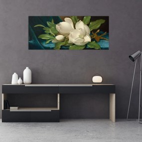 Tablou - Martin Johnson Heade, Giant Magnolias on a Blue Velvet Cloth, reproducere (120x50 cm)