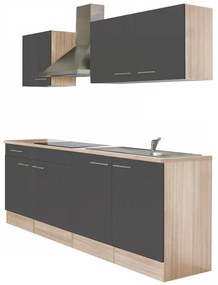 Mobilă de bucătărie Yorki 210, corp din stejar sonoma, cu față antracit satinat