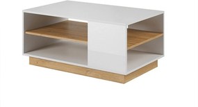 Masuta cafea CITY, alb/stejar deschis, PAL melaminat, 100x60x46 cm