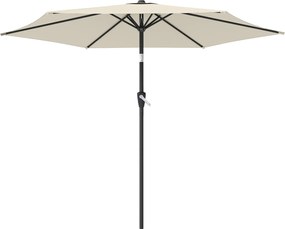 Outsunny Umbrelă de soare 270 cm articulată Umbrelă pentru balcon cu manivelă UV 50+ Umbrelă de grădină Alb-crem | Aosom Romania