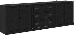 vidaXL Bufeturi 3 pcs Stejar Negru 70 x 35,5 x 67,5 cm Lemn compozit