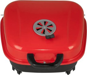 Gratar pe carbuni Muhler 1003819, 41 x 41 x 40 cm, Grill zincat, Capac, Rosu