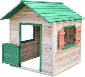 Căsuţă de grădină din lemn pentru copii, verde/naturală, UDIM