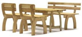 Set mobilier de exterior, 4 piese, lemn de pin tratat 4