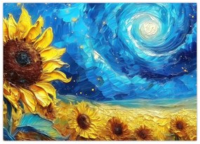 Tablou - Pictura floarea-soarelui (70x50 cm)