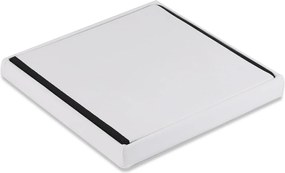 PROMOTIE Taburet pliabil alb ZAREX L din piele ecologica calitatea a II-a