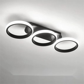 Lustra LED Plafoniera, B130-3BK, 3 Tipuri De Lumina, 54W, Negru Rotunda