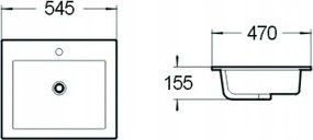 Mexen Salma chiuvetă încastrată în blat 54 x 47 cm, albă - 25395400