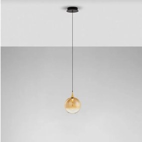 Pendul LED modern, Metal, Sticla, Champaign, ORENDA