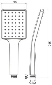 Cap de duș argintiu lucios din plastic – Sapho
