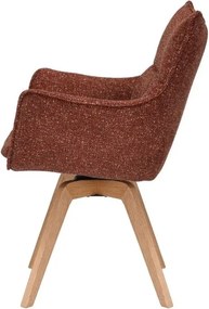 Set de 2 scaune pivotante picioare din lemn VOGUE maro ruginiu