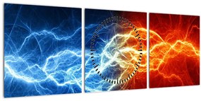 Tablou cu tensiunea de curent (cu ceas) (90x30 cm)