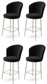 Set de scaune de bar Alte Black and Chrome, 4 buc., 4 buc