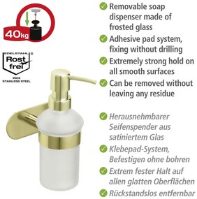 Dozator de săpun lichid auriu autoadeziv din oțel inoxidabil 0.2 l Orea Gold – Wenko