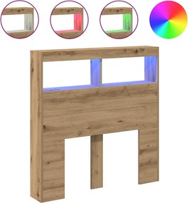 vidaXL Dulap pentru tăblie cu LED Stejar Artisan 100x17x102 cm