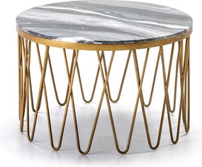 Masuta de cafea din metal si marmura design modern Coral diametru:66cm 69511/00 TN