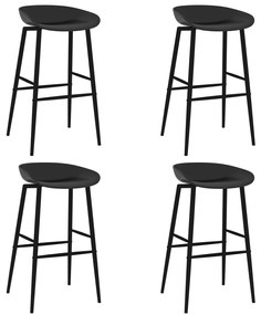 vidaXL Scaune de bar, 4 buc., negru