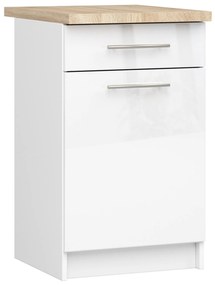 Dulap inferior de bucătărie Ozara S50 SZ3 (alb + alb lucios). 1071142