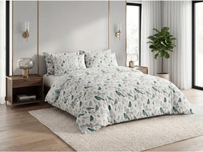 Lenjerie de pat policoton LEAFBIRD POLY alb-verde Dimensiune lenjerie de pat: 70 x 90 cm | 140 x 200 cm