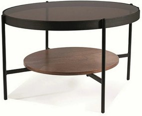 Masuta cafea PRIMA B, nuc/negru, 74x43 cm