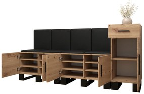 Set mobilier pentru hol Amanda 17 (Stejar artisan + gri închis). 1086004