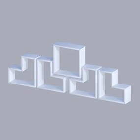 SET 5x etajeră de perete ELITRA albă