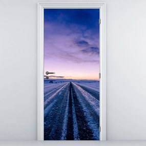 Fototapet pentru ușă - Drum iarna (95x205cm)