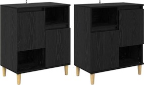 vidaXL Bufeturi 2 pcs Stejar Negru 60 x 35 x 70 cm Lemn compozit