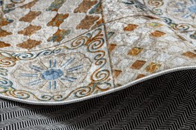 ANDRE 53010 covor lavabil gresii de Lisbona, bucatarie, anti-alunecare - bej / albastru