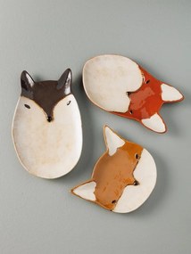 Farfurie din ceramica, portocalie, in forma de vulpe, Fox