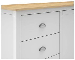 Comodă alb/natural joasă din lemn de pin 150x80,5 cm Misti – Marckeric