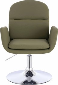 HR480N Scaun Khaki Piele Ecologica Premium Soft cu Bază Cromata