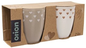 Set de 2 căni ceramice Orion Love Me,140 ml