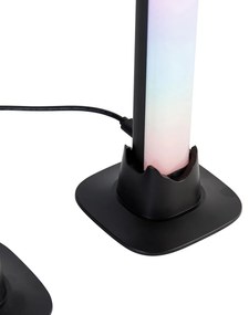 Lampă de masă neagră cu LED cu telecomandă și RGB - Arnold