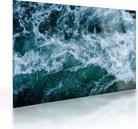 Tablou pe sticlă - Valuri oceanice (70x50 cm)