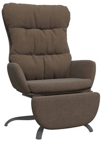 3097597 vidaXL Scaun de relaxare cu taburet, maro, material textil